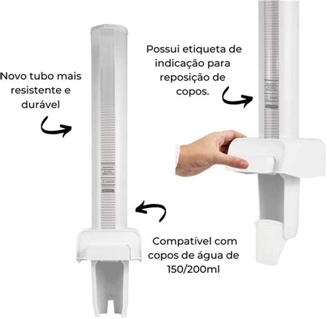 Dispenser Poupador De Copos 150 A 200ml Branco Multicopo Nobre