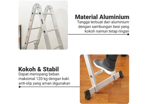 Jual Krisbow Mtr Tangga Lipat Aluminium Multifungsi X Step