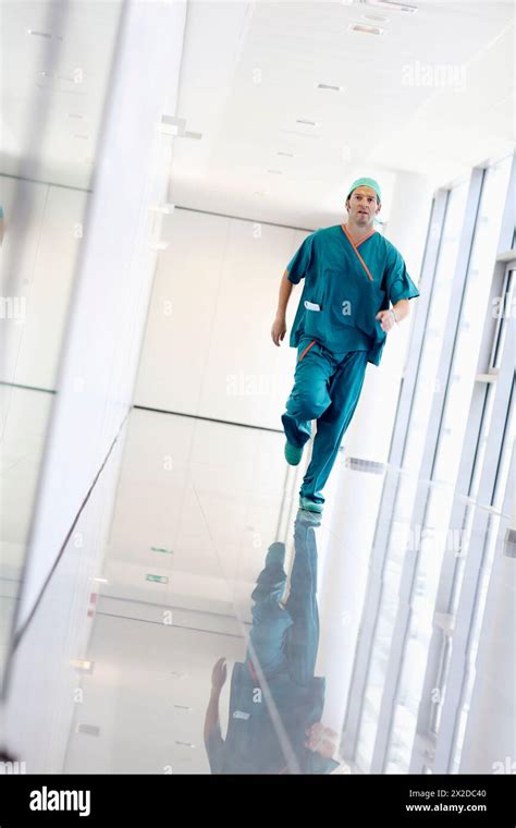 Running Surgeon In The Operating Room Hallway Onkologikoa Hospital