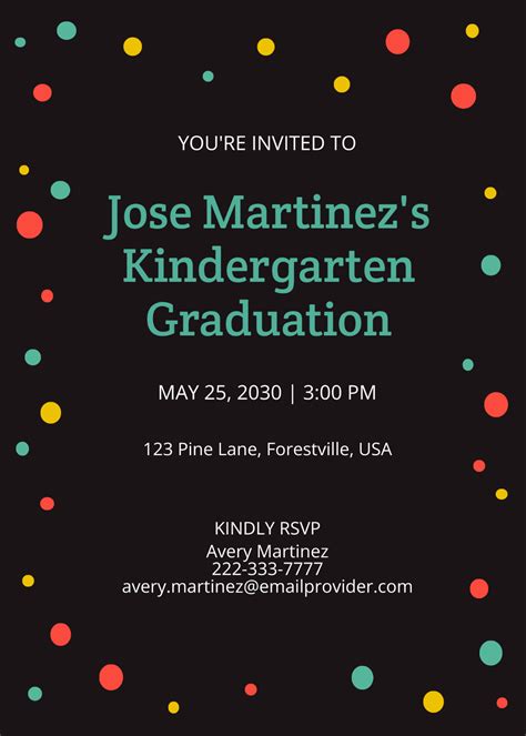 Free Kindergarten Graduation Invitation Template Edit Online And Download