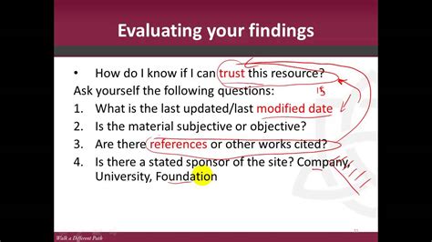 Evaluating Online Resources For Research Youtube