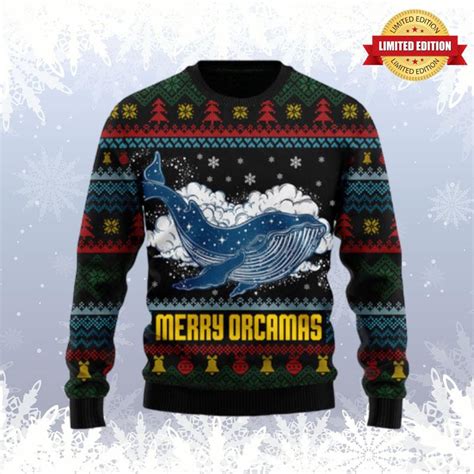 Merry Christmas Orcas Killer Whale Ugly Sweaters For Men Women - RugControl