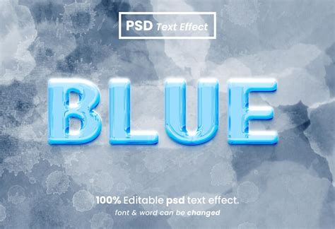 Efecto De Texto D Editable De L Quido Azul Archivo Psd Premium