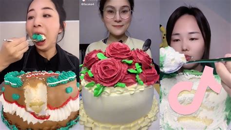 Cream Cake Mukbang Pt5 Tiktok Compilation Korean Food Asmr Asmr Eating Tiktok Mukbang