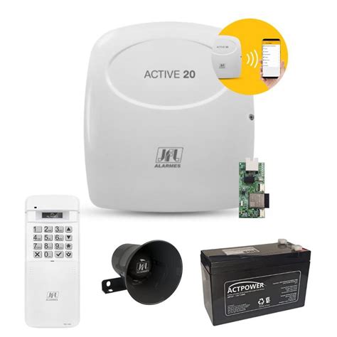 Kit De Alarme Wi Fi Bateria Sirene E Tec Jfl Alarme