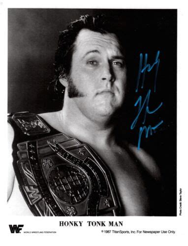 Honky Tonk Man Signed 8x10 WWF Wrestling Photo Wrestler WWE IC Champion