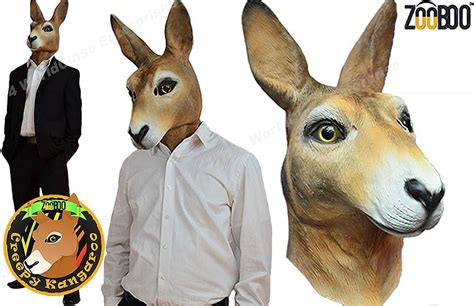 Amazon.com: ZooBoo Creepy Kangaroo full head Mask Halloween Costume: Clothing