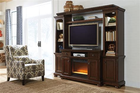 Porter 4 Piece Entertainment Center W Fireplace Ashley Furniture Homestore