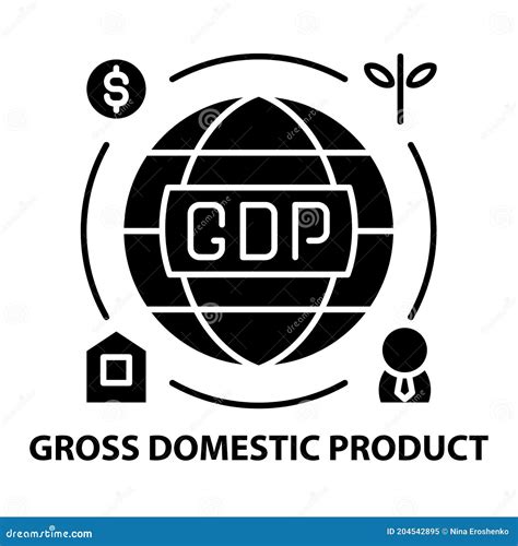 Gross Domestic Product Icon Black Vector Sign With Editable Strokes