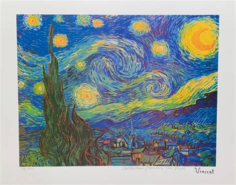 Vincent Van Gogh Starlight Over Rhone Estate Signed Limited Edition