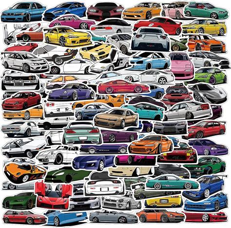 100pcs Jdm Racing Car Stickers Vinyl Waterproof Stickers Japanese