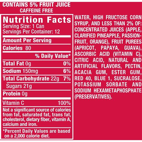 Hawaiian Punch Nutrition Facts