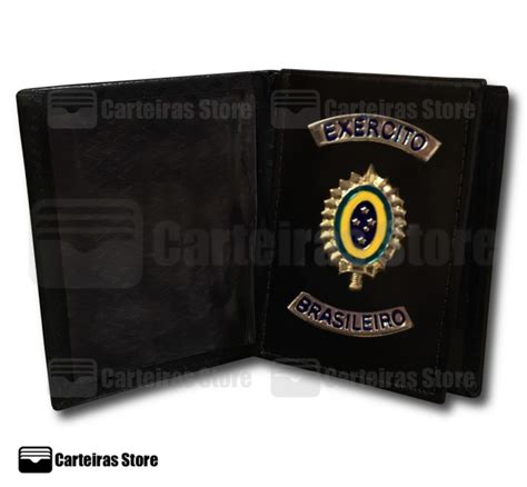 Carteira Porta Funcional Ex Rcito Brasileiro Dourado Preta