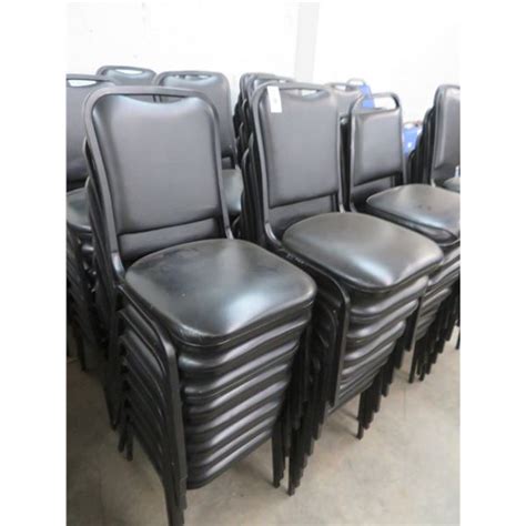 99-Black Padded Stack Chairs - 99 X