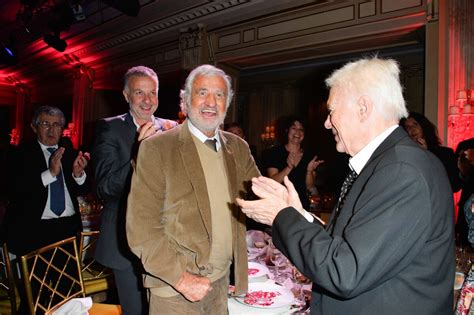 Photo Michel Boujenah Jean Paul Belmondo et Guy Bedos Dîner de