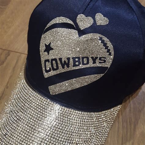 Dallas cowboys Rhinestone Bling hat | Etsy