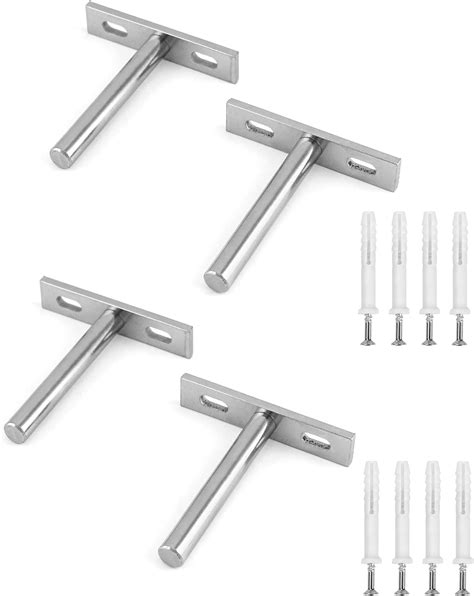 Inch Solid Steel Floating Shelf Brackets Pcs Heavy Duty Hidden