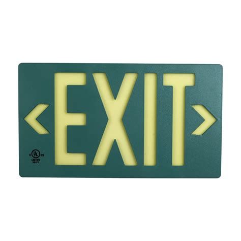 Exit Sign Glo Brite Photoluminescent Green Double Face Bracket Mount Pf50 Emergency Exit