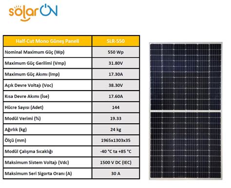 G Ne Panel Watt Half Cut Monokr Stal Keskin Solar