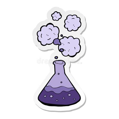 Sticker Of A Cartoon Science Chemicals Stock Vector Illustration Of