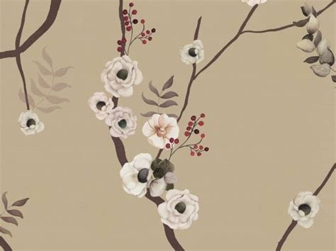 Cappuccino Wallpaper With Floral Pattern By Paint Up