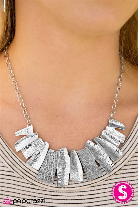 Paparazzi My Cave My Rules Silver Necklace And Earring Set