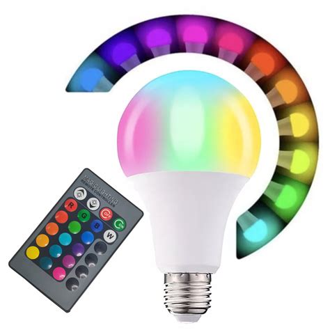 Lampada Led Colorida Cores Rgb W Controle Remoto Bulbo E Quarto