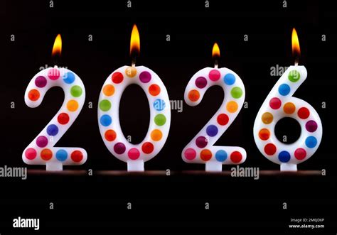 Colored Candles Write Numbers Flame Happy New Year Stock Photo Alamy