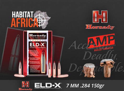 Hornady ELD X 7mm 284 150gr Bullet 100pts Habitat Africa Gun Shop