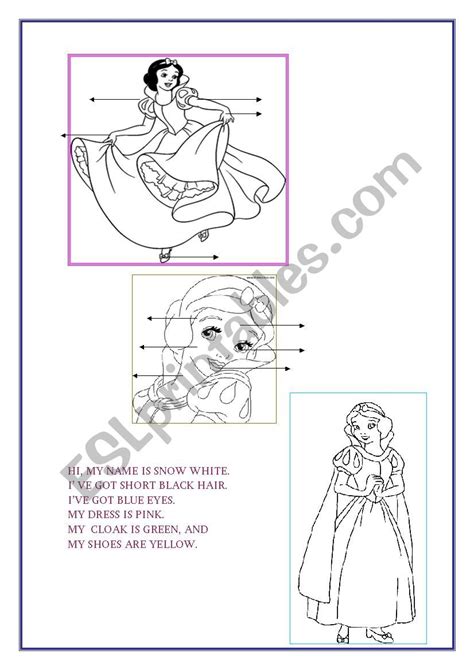 Describe To Snow White Esl Worksheet By