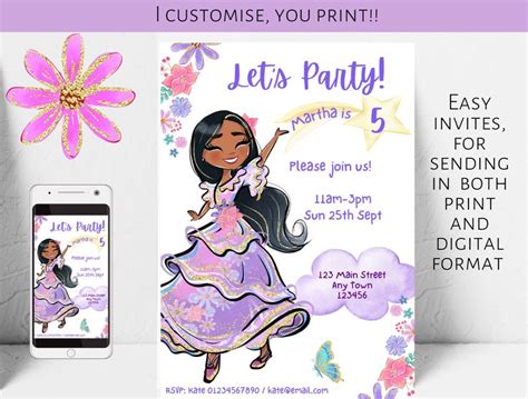 Encanto Isabella Invitation Encanto Birthday Invitation Printable