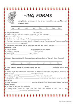 Gerunds English Esl Worksheets Pdf Doc