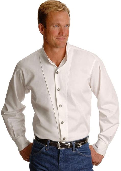 ELY CATTLEMAN Men S Long Sleeve Banded Collar Shirt Button ShopStyle