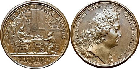 Medaillen Jetons Médaille Louis XIV 1643 1715 Festin à l Hôtel de