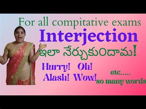 Interjection In Telugu Parts Of Speech Learning English With Clear By