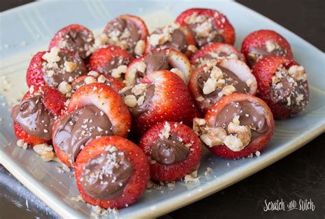 Nutella Stuffed Strawberries Recipe By Scratchandstitch Scratch And