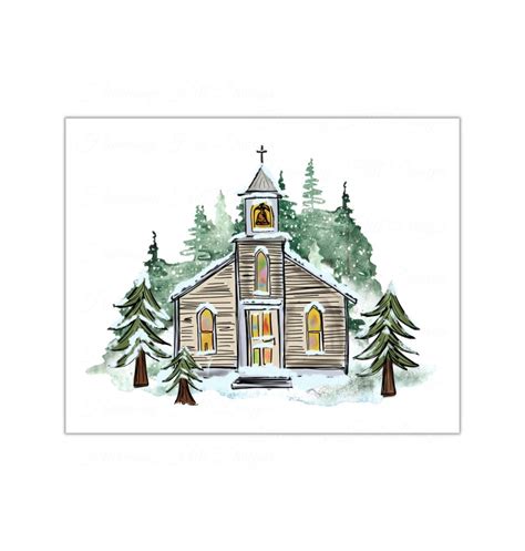 Church in the Snow, Church in the Snow Wall Art, Church in the Snow ...