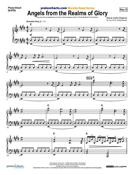 Angels From The Realms Of Glory Sheet Music PDF Steven Curtis Chapman