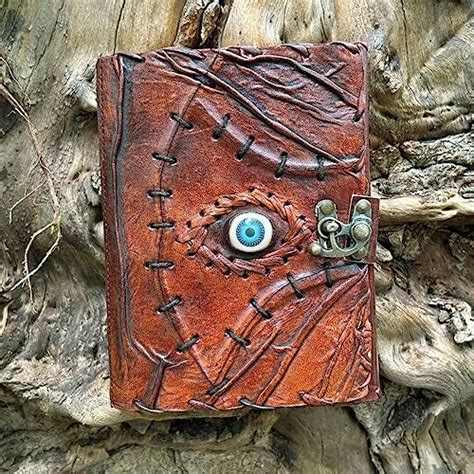 Hocus Pocus Leather Journal Blank Spell Book Of Shadows With Lock Clasp