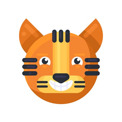 Tiger happy emoji laughing from funny joke vector 3218928 Vector Art at ...