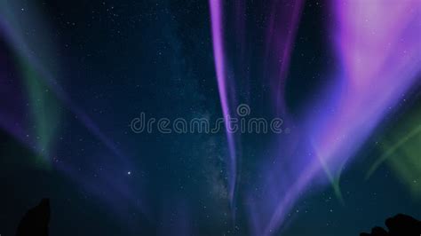 Aurora Purple Green And Milky Way Galaxy Trona Pinnacles 14mm Tilt Up