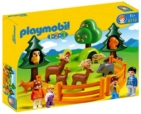 Playmobil 123 6772 Pas Cher Parc Danimaux Et Famille