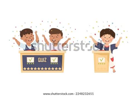 Kids Playing Quiz Game Mind Sport Stock Vector (Royalty Free ...