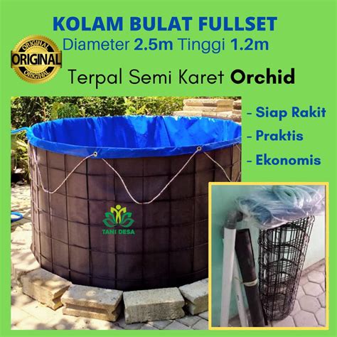 Jual Kolam Terpal Bulat Bioflok Fullset Diameter M Tinggi M