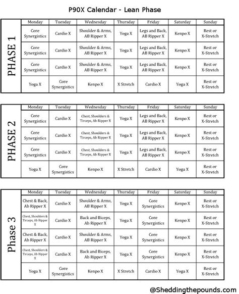 P90x Calendar Download And Print Your Pdf Version Today Workout