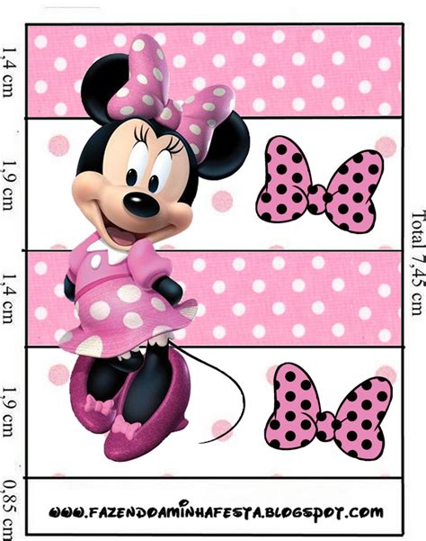 Kit Completo Minnie Rosa Com Molduras Para Convites Rótulos Para