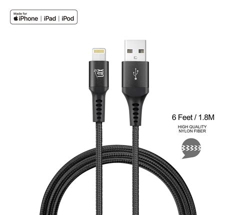 Bulk Apple Certified USB Cable Black Lightning 6 DollarDays