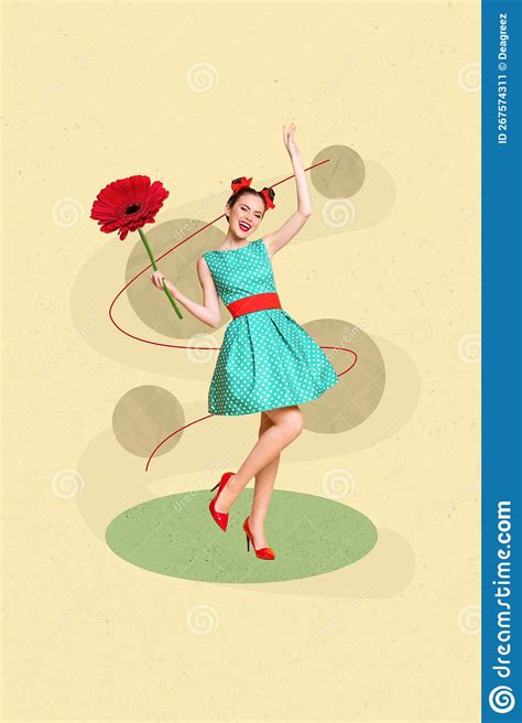 Vertical Creative Photo Collage Illustration Of Positive Cheerful