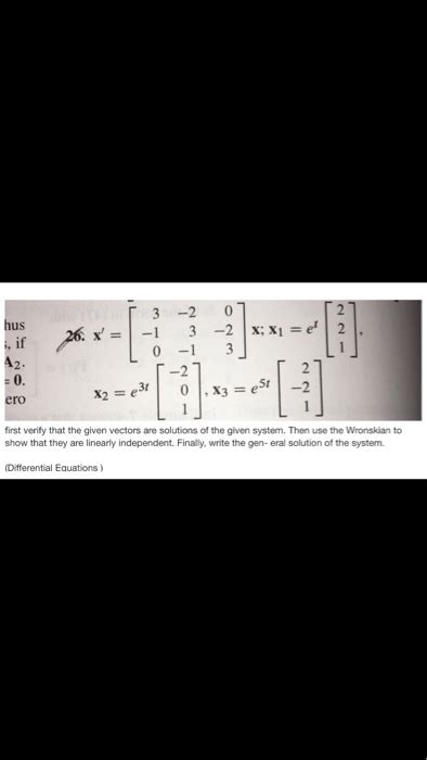 Solved 「3 20 If Ero First Verify That The Given Vectors Are