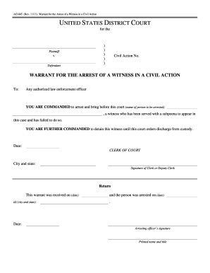 Arrest warrant - Fill Out and Sign Printable PDF Template | SignNow